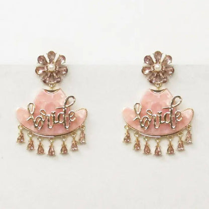 Bride Cowboy Girl Crystal Charm Dangle Earrings, Chic Western Bridal Jewelry, Wedding Accessory Gift - Nifty Decor & More