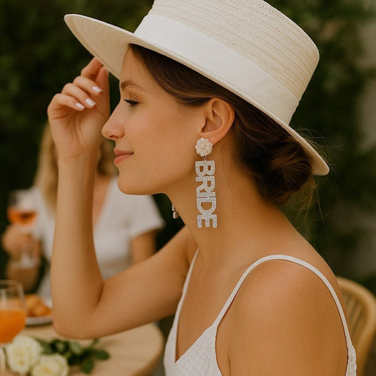 Bride Cutout Acrylic Earrings, Chic Lightweight Wedding Accessories for Brides, Bridal Shower Gift Jewelry