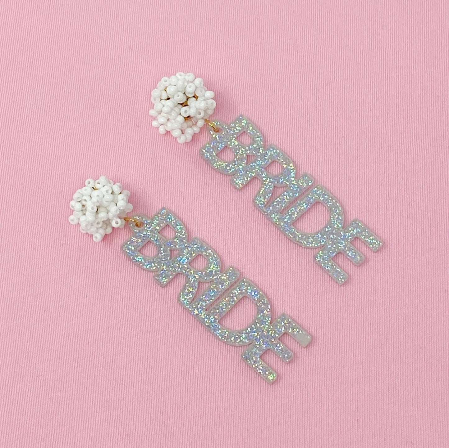 Bride Cutout Acrylic Earrings, Chic Lightweight Wedding Accessories for Brides, Bridal Shower Gift Jewelry