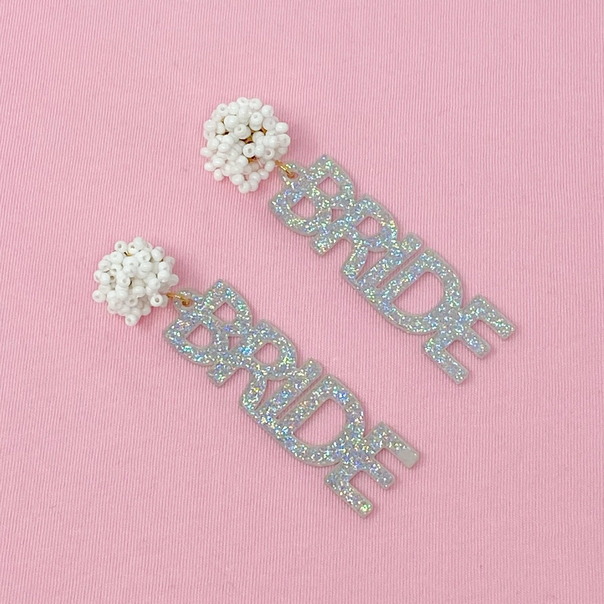 Bride Cutout Acrylic Earrings, Chic Lightweight Wedding Accessories for Brides, Bridal Shower Gift Jewelry