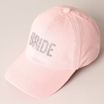Bride Glitter Letter Patch Baseball Cap, Stylish Bling Hat for Bridal Shower Fun, Unique Bride-to-Be Gift Hats