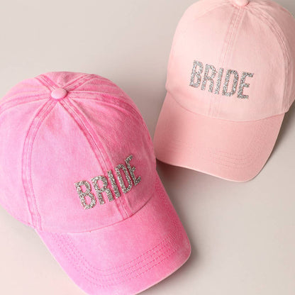 Bride Glitter Letter Patch Baseball Cap, Stylish Bling Hat for Bridal Shower Fun, Unique Bride-to-Be Gift Hats