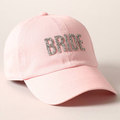 Bride Glitter Letter Patch Baseball Cap, Stylish Bling Hat for Bridal Shower Fun, Unique Bride-to-Be Gift Hats