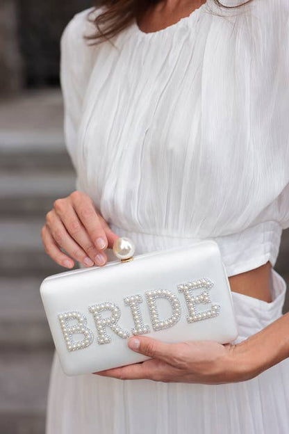 Bride Minaudiere Pearl Purse, Chic Ivory Wedding Bag for Stylish Brides, Bridal Shower Gift - Nifty Decor & More