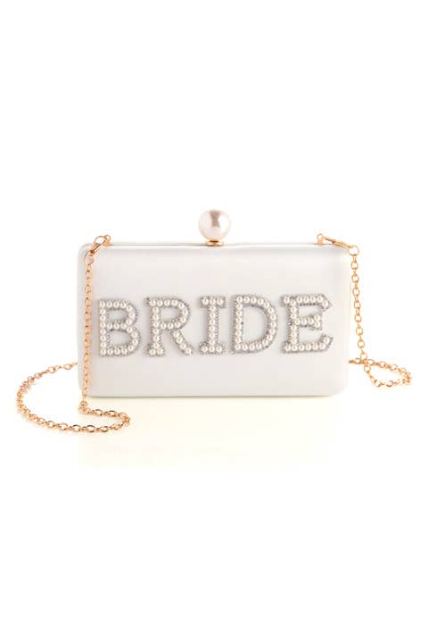 Bride Minaudiere Pearl Purse, Chic Ivory Wedding Bag for Stylish Brides, Bridal Shower Gift Bride Bags