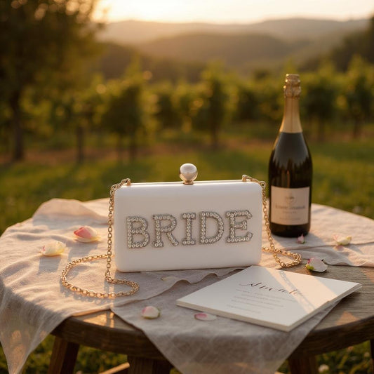 Bride Minaudiere Pearl Purse, Chic Ivory Wedding Bag for Stylish Brides, Bridal Shower Gift Bride Bags