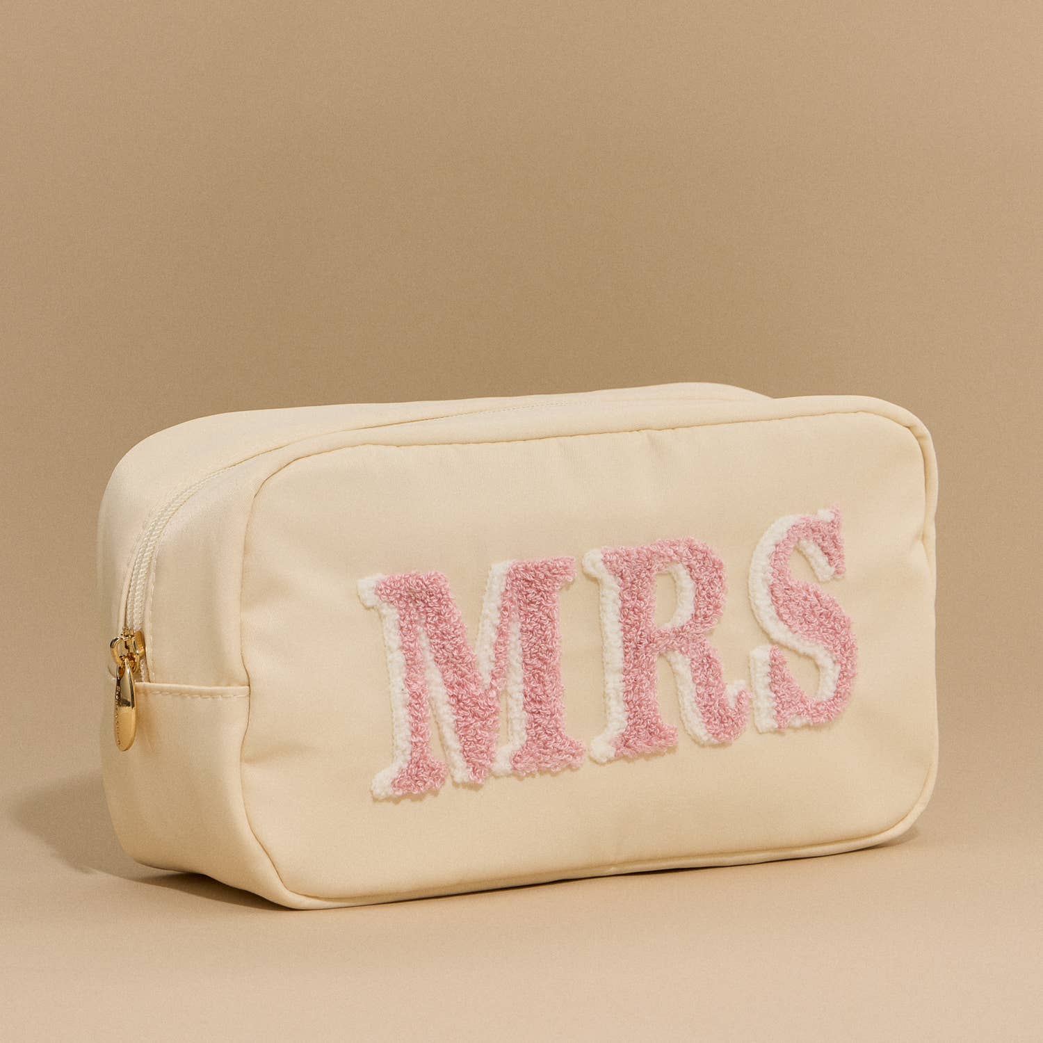 Bride or Mrs, Glow or Glam Nylon Travel Pouch with Patch - Nifty Decor & More