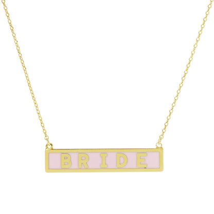 BRIDE Pendant Necklace Gold - Dipped - Nifty Decor & More