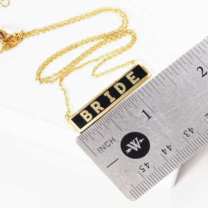 BRIDE Pendant Necklace Gold - Dipped - Nifty Decor & More