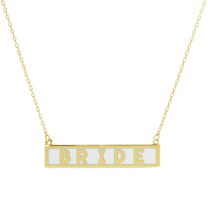 BRIDE Pendant Necklace Gold - Dipped - Nifty Decor & More
