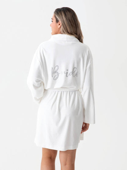"BRIDE" ROBE, WHITE - Nifty Decor & More