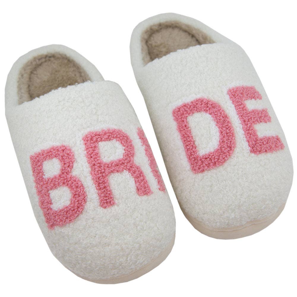 Bride Slippers for Women, Comfy Chic Wedding Day Footwear, Perfect Bride to Be Gift Slippers