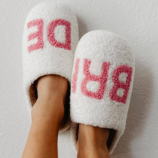 Bride Slippers for Women, Comfy Chic Wedding Day Footwear, Perfect Bride to Be Gift Slippers M/L