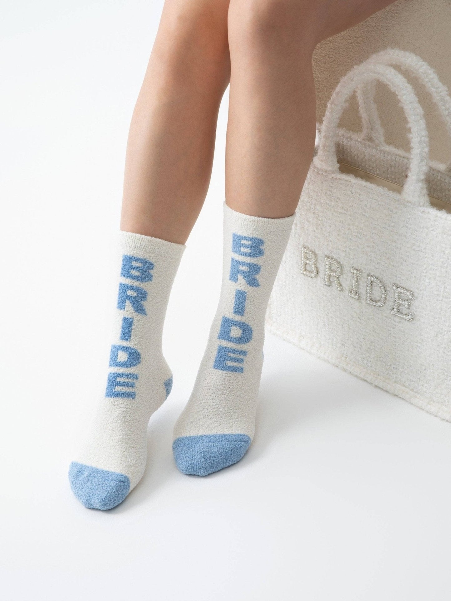 "BRIDE" SOCKS, IVORY - Nifty Decor & More