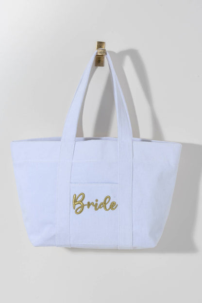 Bride Tote, Chic White Wedding Bag, Perfect Bridal Accessory, Gift for Her, Carry Your Big Day Essentials - Nifty Decor & More