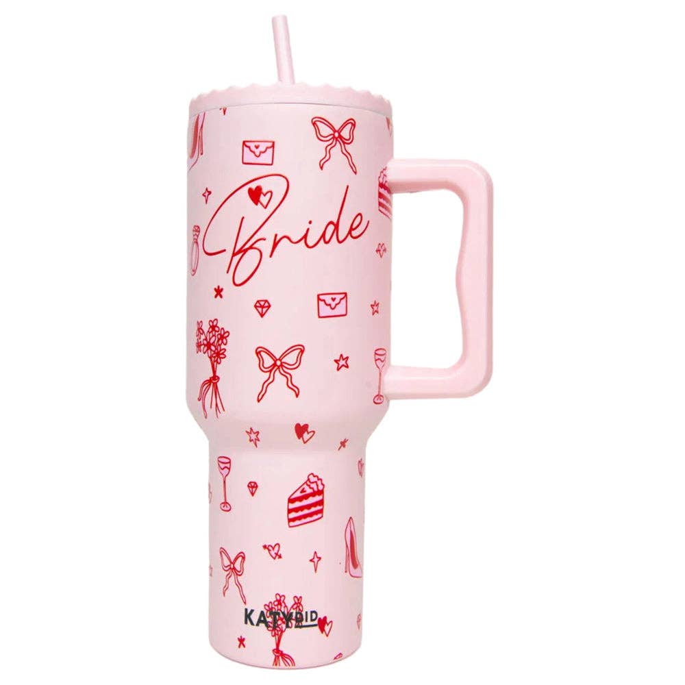 Bride Wedding Drawings Tumbler, Stylish Fun Wedding Drink Holder, Great Gift for Brides & Bachelorette - Nifty Decor & More
