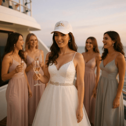 Bride with Heart Lettering Embroidery Baseball Cap - Nifty Decor & More