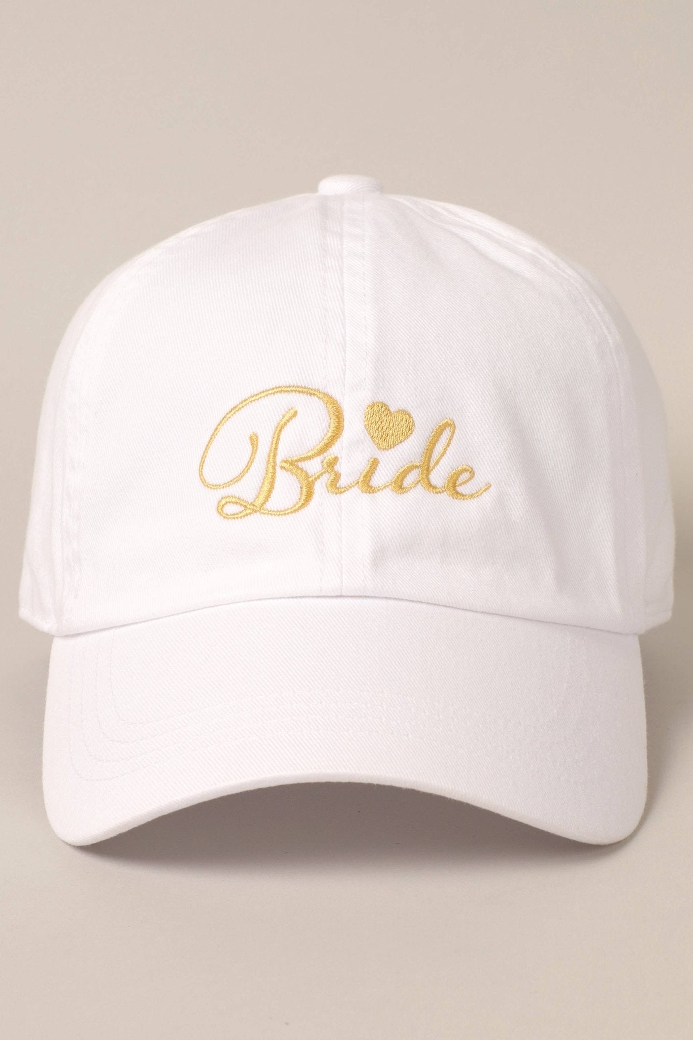Bride with Heart Lettering Embroidery Baseball Cap