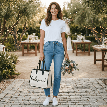 Bridesmaid Mini Canvas Tote - Nifty Decor & More