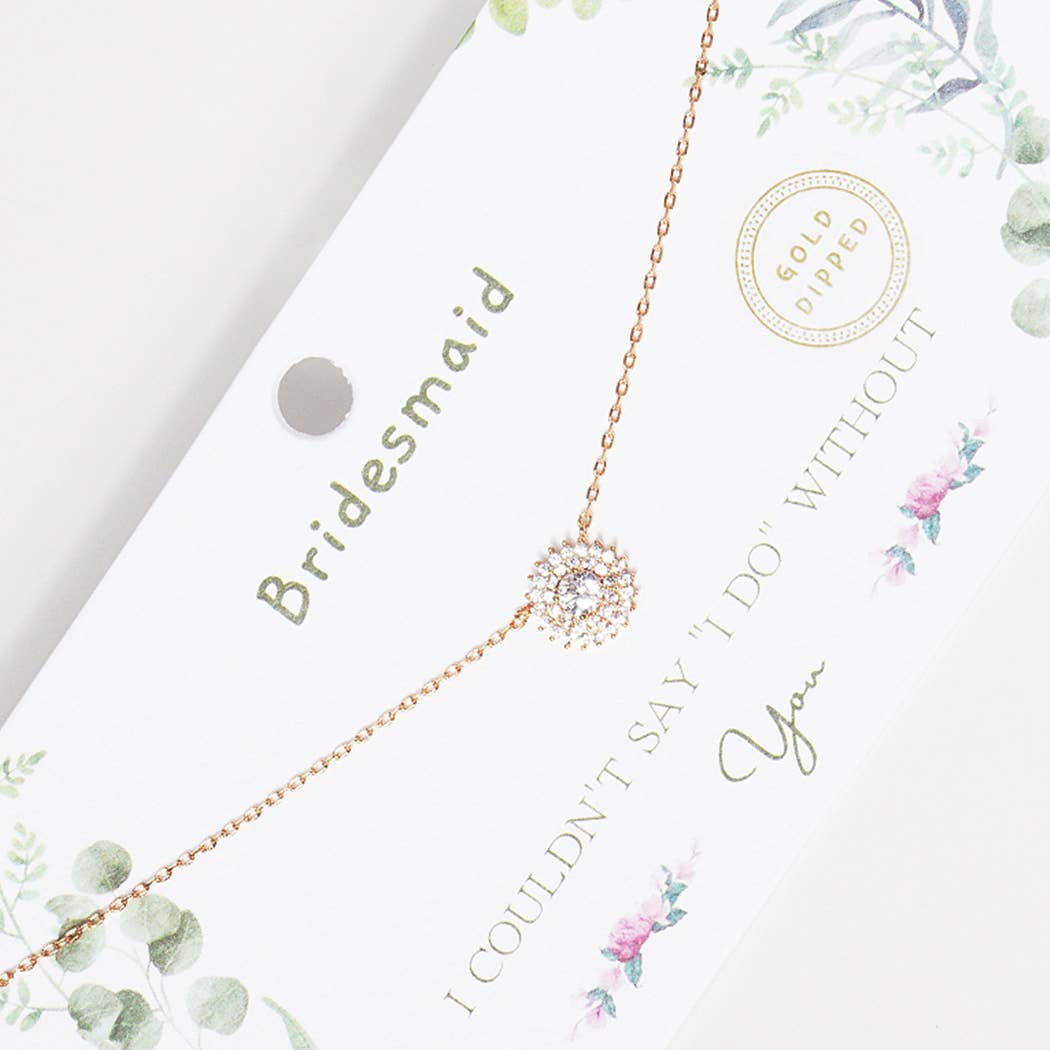 Bridesmaid Necklace Gold - Dipped Rhinestone - Nifty Decor & More
