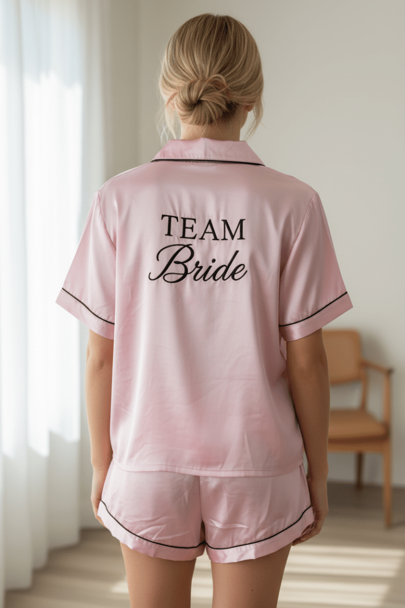 Bridesmaid Satin Pajamas Pink or Blue Set - Nifty Decor & More