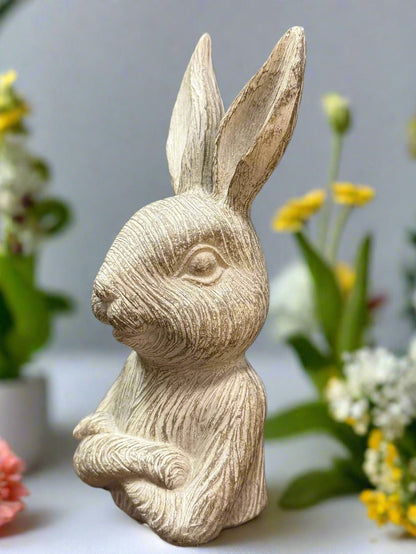 Brown Bunny Bust, Easter Decor, Spring Rabbit Accent Piece for Home, Cute Bunny Figurine, Holiday Decoration - Nifty Decor & More