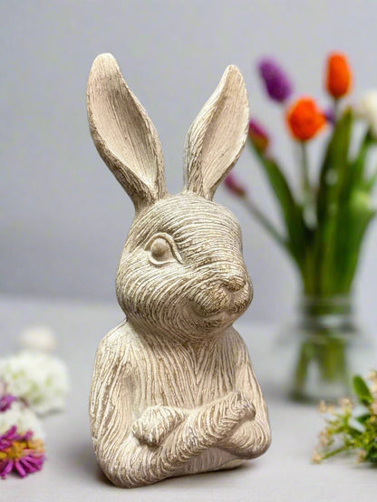 Brown Bunny Bust, Easter Decor, Spring Rabbit Accent Piece for Home, Cute Bunny Figurine, Holiday Decoration - Nifty Decor & More
