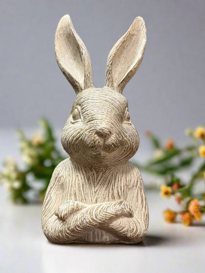 Brown Bunny Bust, Easter Decor, Spring Rabbit Accent Piece for Home, Cute Bunny Figurine, Holiday Decoration - Nifty Decor & More