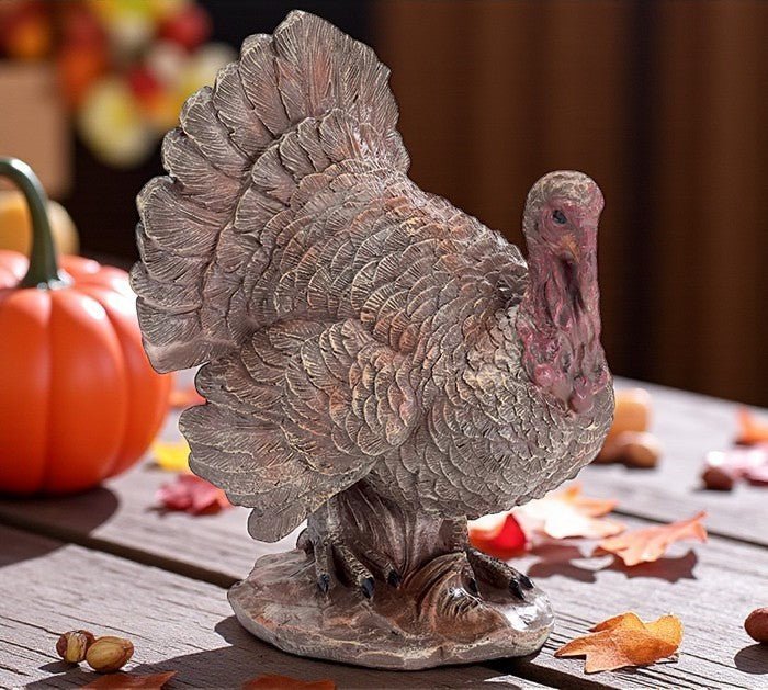 Brown Turkey Figurine, Rustic Home Décor, Perfect Thanksgiving Centerpiece & Ideal Fall Harvest & Holiday Gifts - Nifty Decor & More