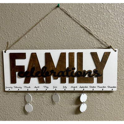 Family Celebrations Wall Calendar Wall Decor   