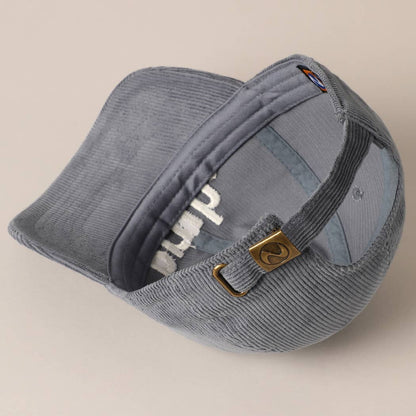 Bruh Lettering Embroidered Corduroy Cap in Blue Grey, Casual Streetwear Hat for Everyday Use, Perfect Mens Gift - Nifty Decor & More