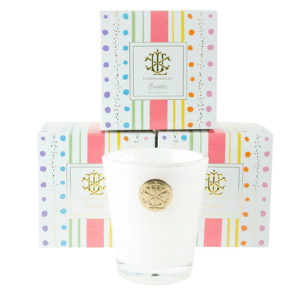Bubbles 8oz Luxury Designer Box Candle - Champagne, Ripe Peach & Rose Scented Gift Candle - Nifty Decor & More