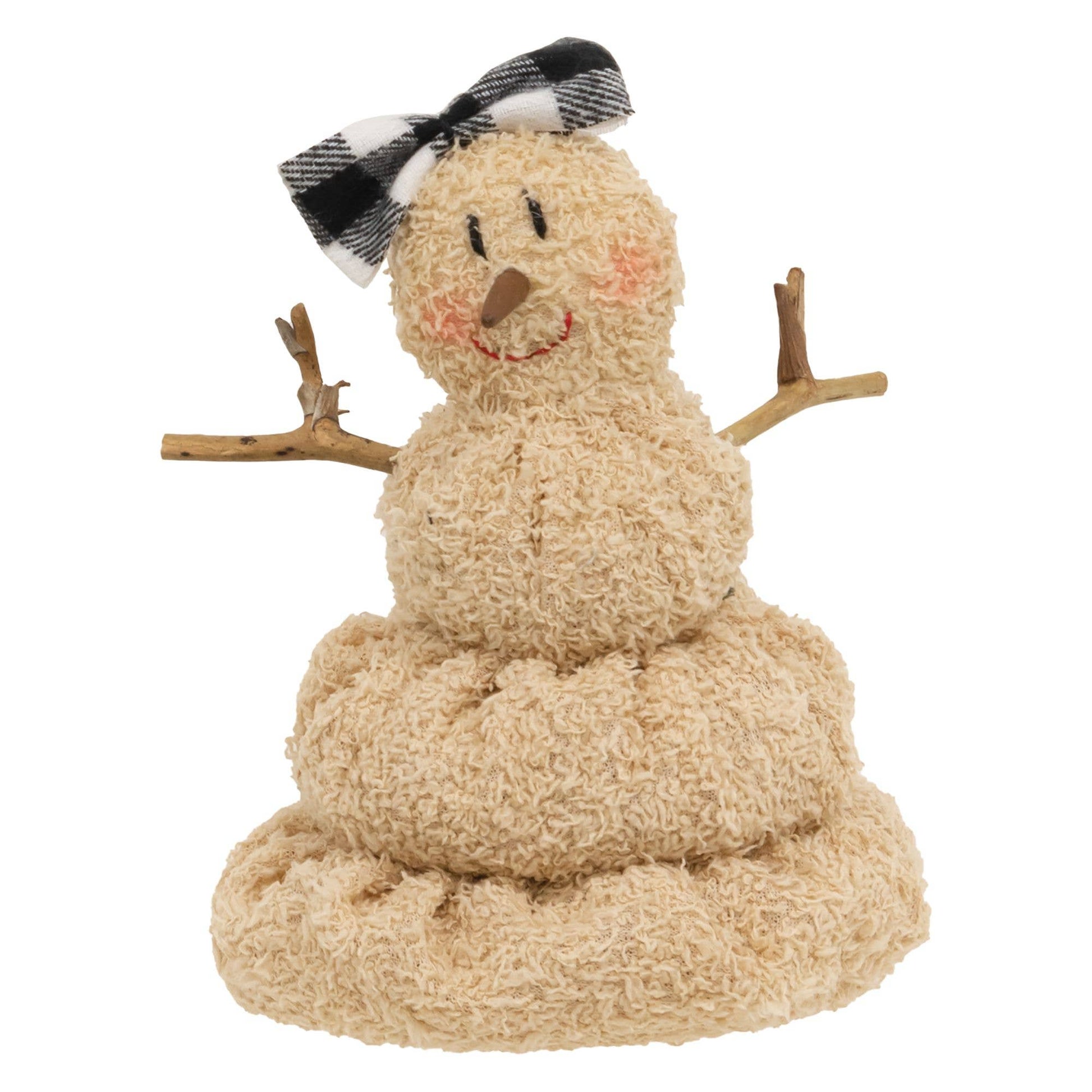 Buffalo Check Bow Melting Snowman - Nifty Decor & More