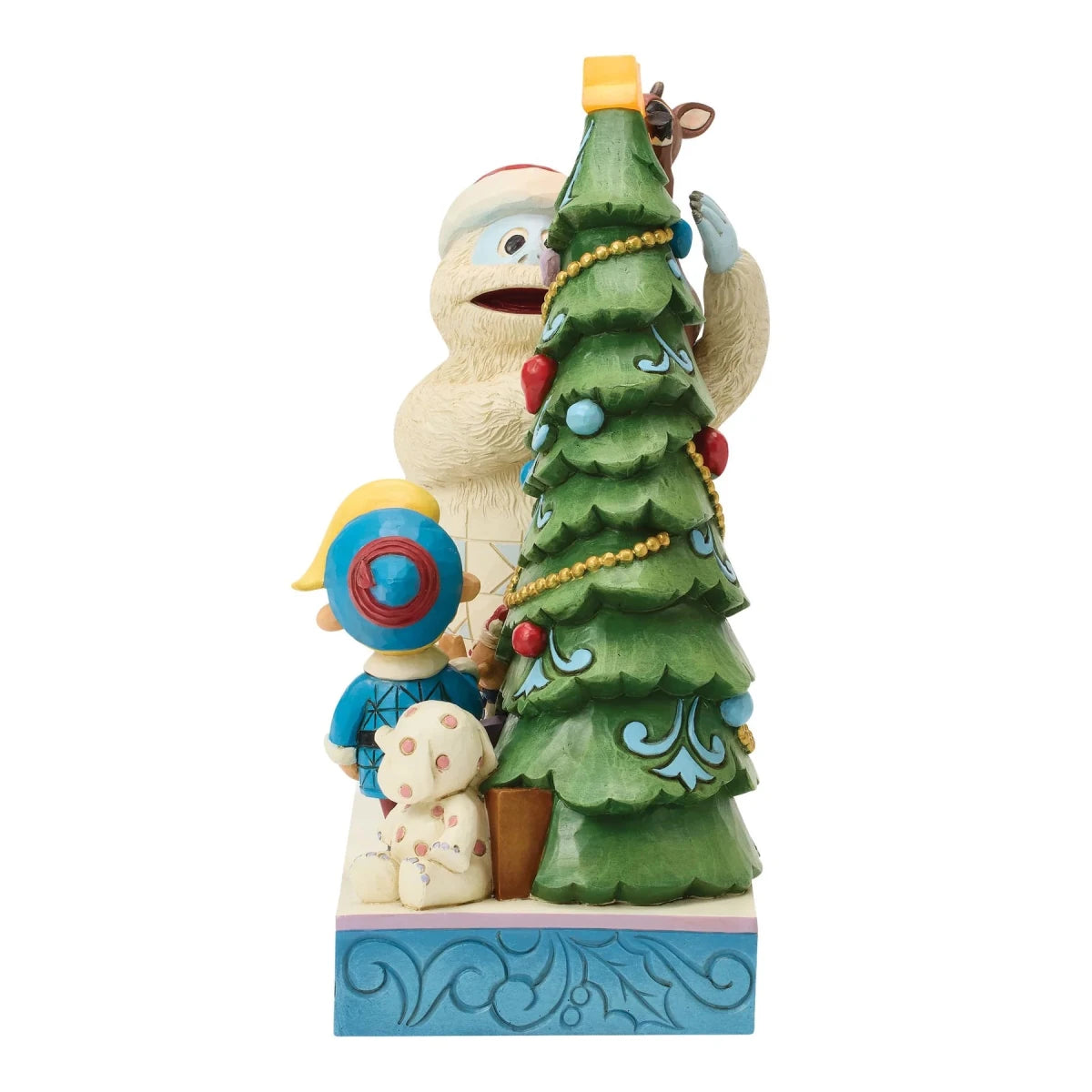 Bumble Holding Rudolph by Tree - Nifty Decor & More