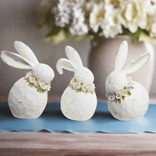 Bunny 7" Multicolor Figurines Home Decor | Cute Easter Decoration, Spring Accent, Gift Idea, Vintage Style Bunny figurine