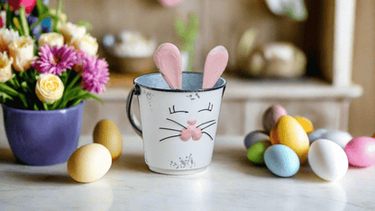 Bunny Buckets Set of Two - Cute Easter Decor, Spring Basket, Rabbit Storage, Gift Ideas for Kids & Home Decor - Nifty Decor & More