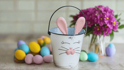 Bunny Buckets Set of Two - Cute Easter Decor, Spring Basket, Rabbit Storage, Gift Ideas for Kids & Home Decor - Nifty Decor & More