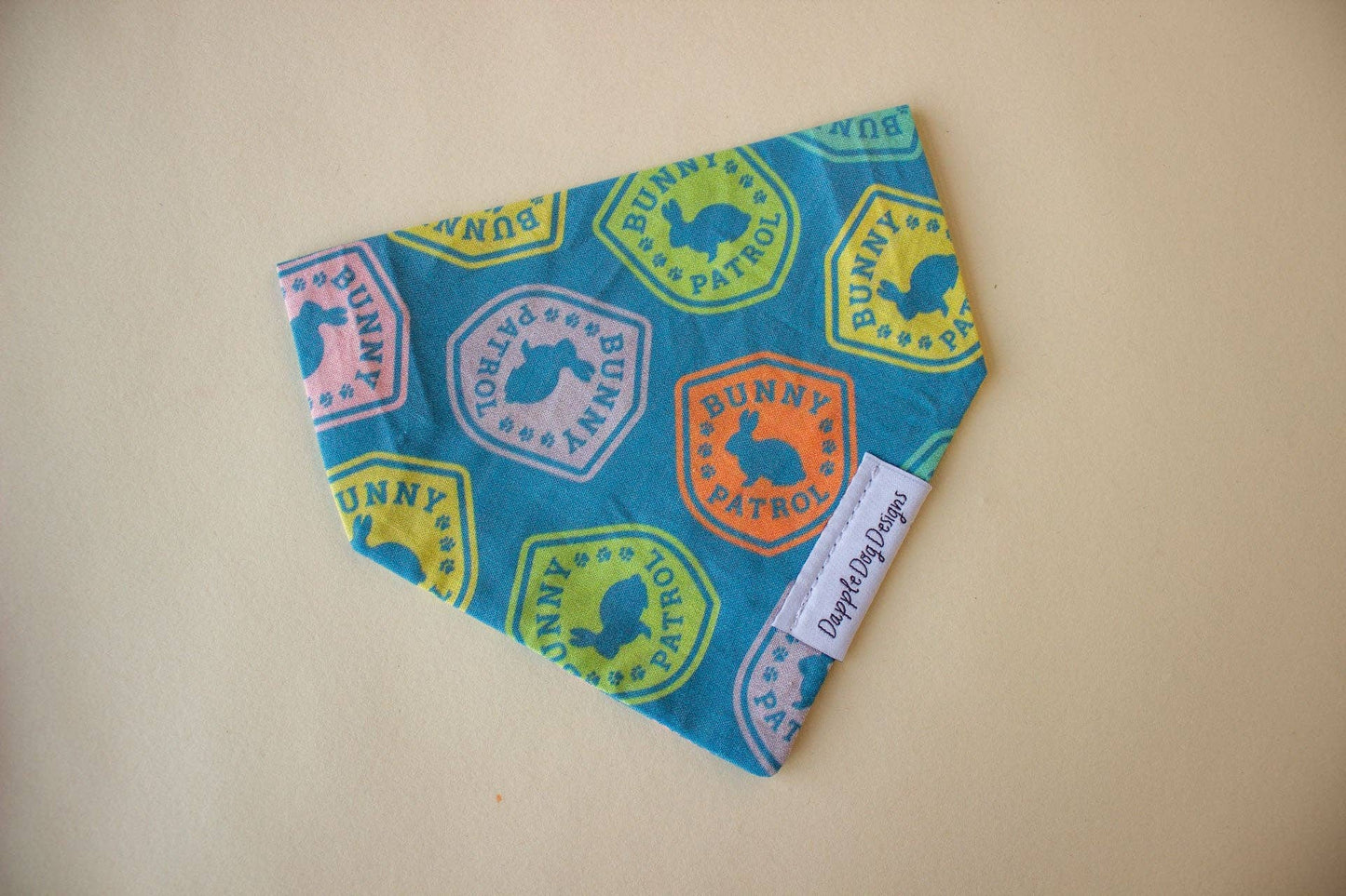 Bunny Patrol Bandana - Everyday Dog Over the Collar Bandana - Nifty Decor & More