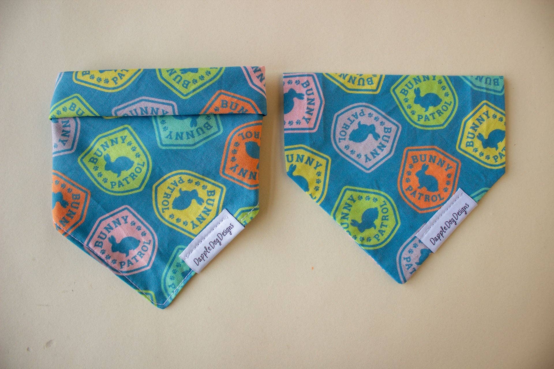 Bunny Patrol Bandana - Everyday Dog Over the Collar Bandana - Nifty Decor & More