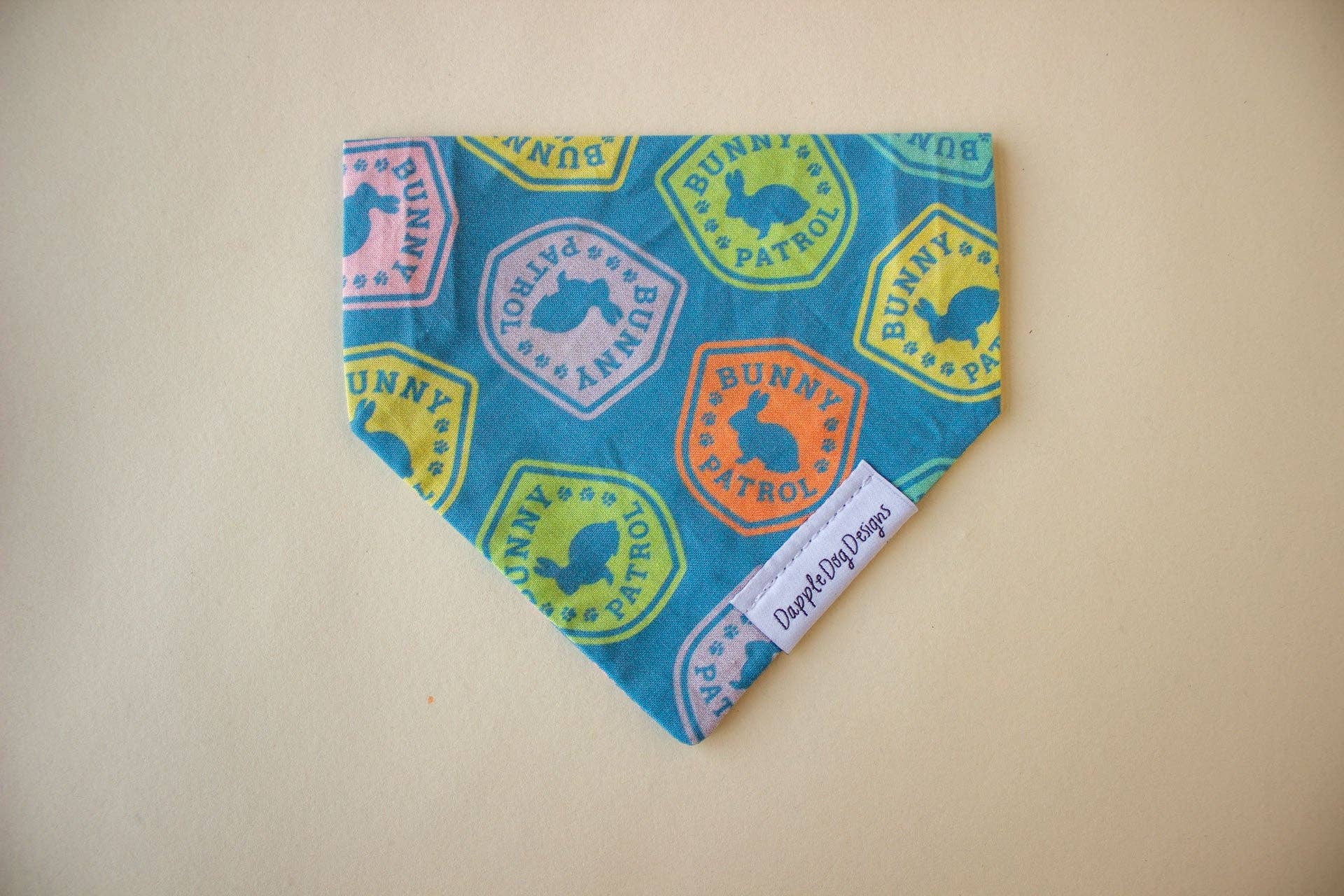 Bunny Patrol Bandana - Everyday Dog Over the Collar Bandana - Nifty Decor & More