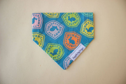 Bunny Patrol Bandana - Everyday Dog Over the Collar Bandana - Nifty Decor & More