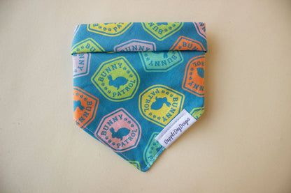 Bunny Patrol Bandana - Everyday Dog Over the Collar Bandana - Nifty Decor & More