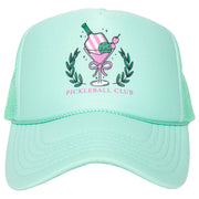Pickleball Club Martini Foam Trucker Cap, Chic Girly Summer Hat, Fun Outdoor Sun Protection, Trendy Gift for Her Trucker Hats Seafoam