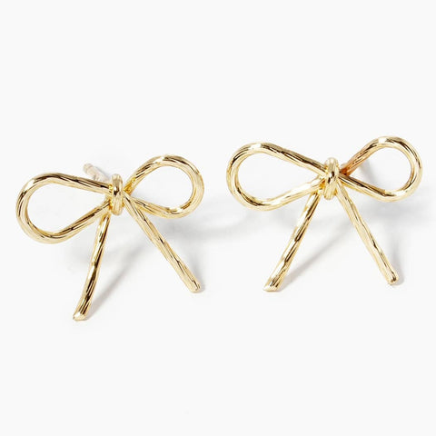 Bow Knob Stud Post Earrings, Elegant Croquette Style Post Earrings, Ideal Girly Gift