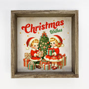 Vintage 1950s Christmas Signs with Retro Santa Christmas