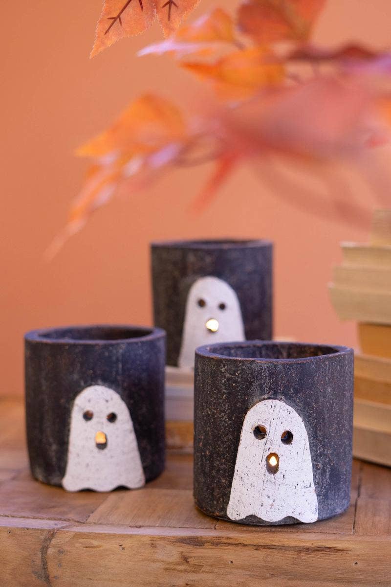 Halloween Ghost Clay Candle holder