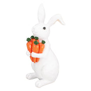 Bunny with Carrots Resin Figurine | Cute Decor for Easter & Spring | Handmade Rabbit Figure for Home Bunny figurine