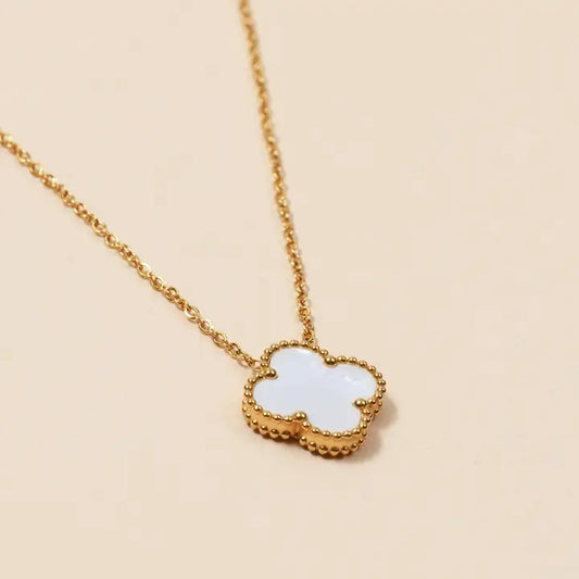 Floral Charm 18K Gold Dip Stainless Steel Necklace
