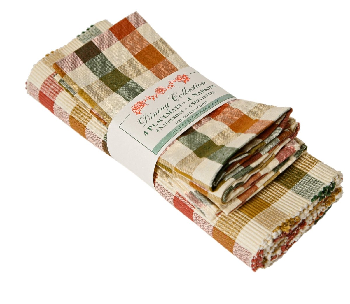 Cambridge Check Placemats 4 + 4 Napkins Set - Nifty Decor & More