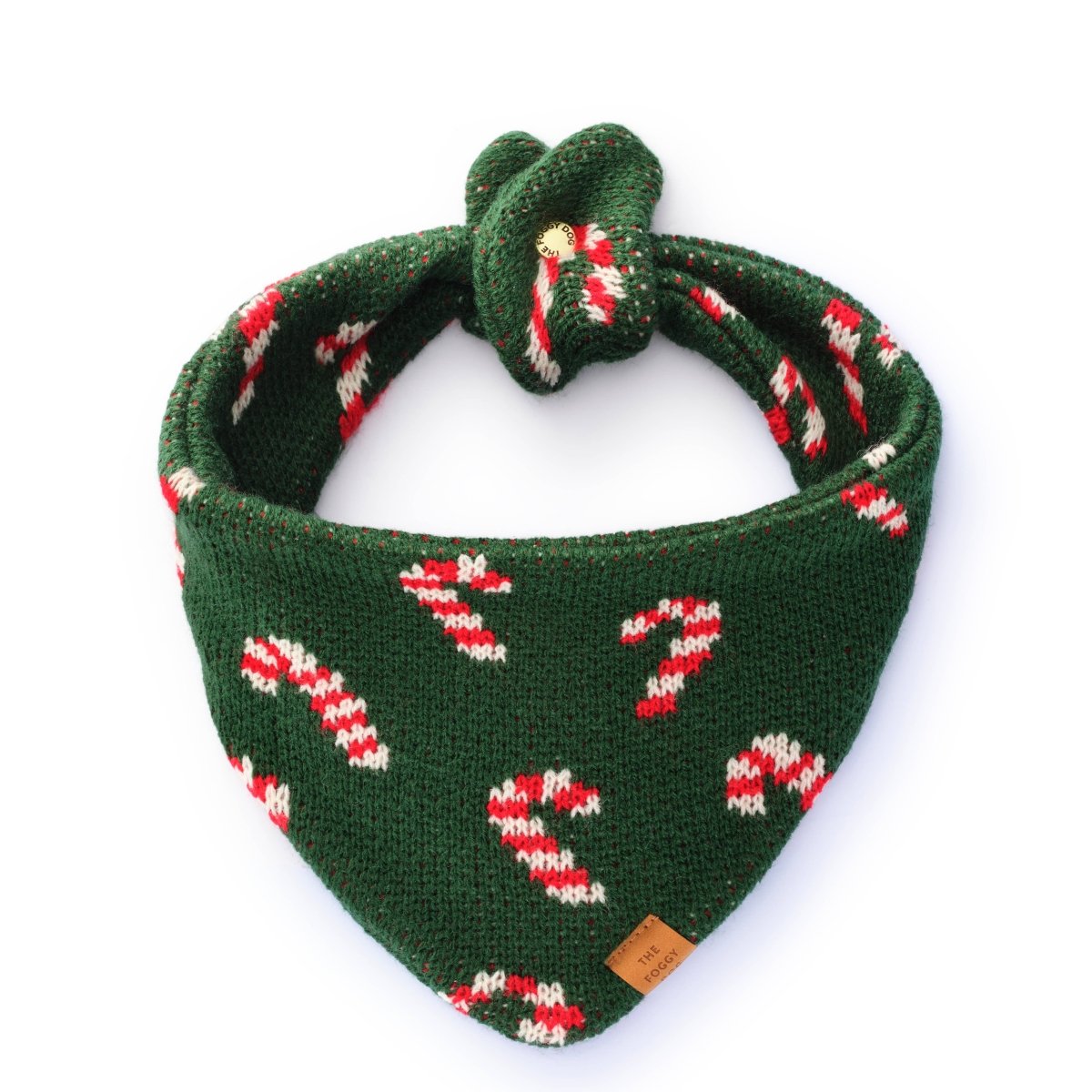 Candy Cane Knit Holiday Dog Bandana - Nifty Decor & More